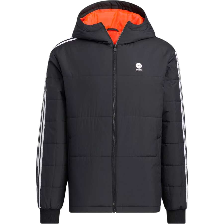 Adidas Neo Puffer Jackets Unisex Black Hooded Moderate Other