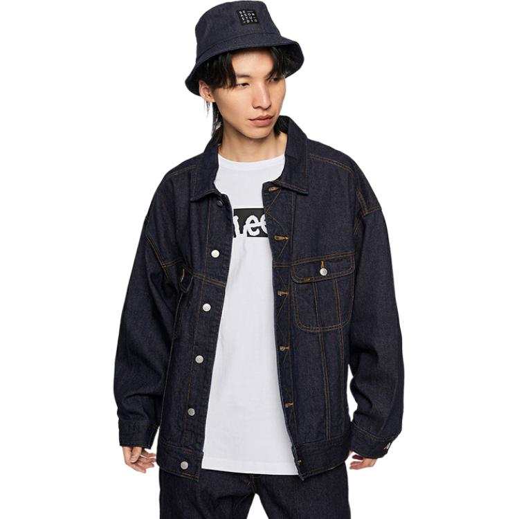 Lee Lee Denim Jackets Men's Washed Lapel Moderate Straight Fit