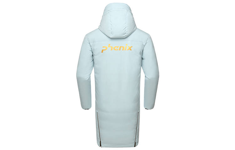 Phenix Letter Stand Collar Loose Fit Thickened Mid Length Down Jacket Unisex Couple's