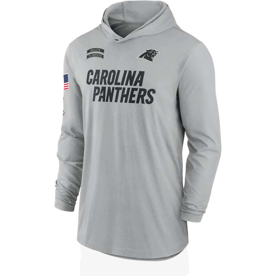 Nike Nike Carolina Panthers Salute To Service Edge Mascot Lockup Men’s Nike Dri-FIT Nfl Long-Sleeve Hooded Top