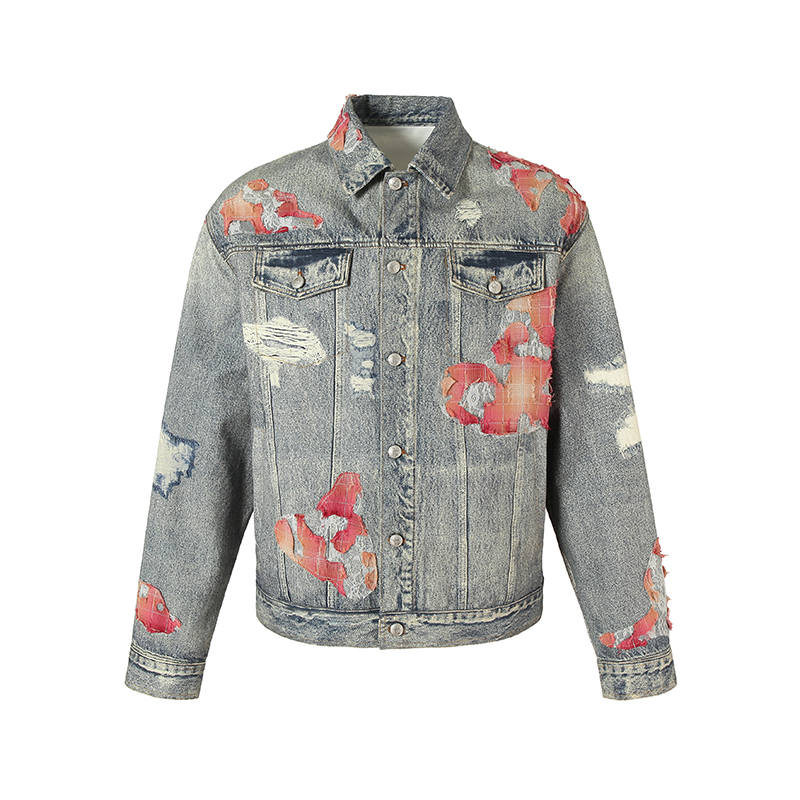 YADcrew Denim Jacket Casual Loose Fit Versatile Jacket Unisex Blue