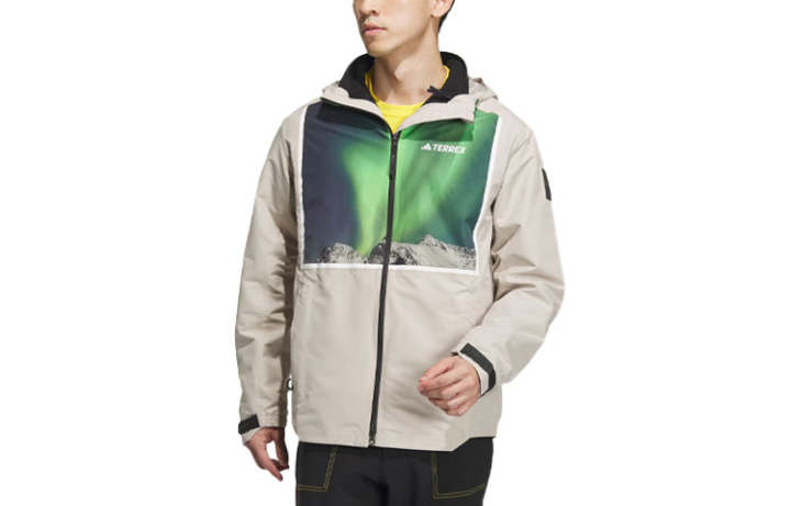 Adidas Adidas National Geographic Co Branded Section Jackets Men's Lead White Hooded Thickened Other