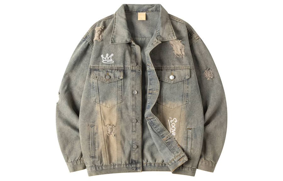EOOVEN EOOVEN Denim Jackets Unisex Lapel Moderate Other