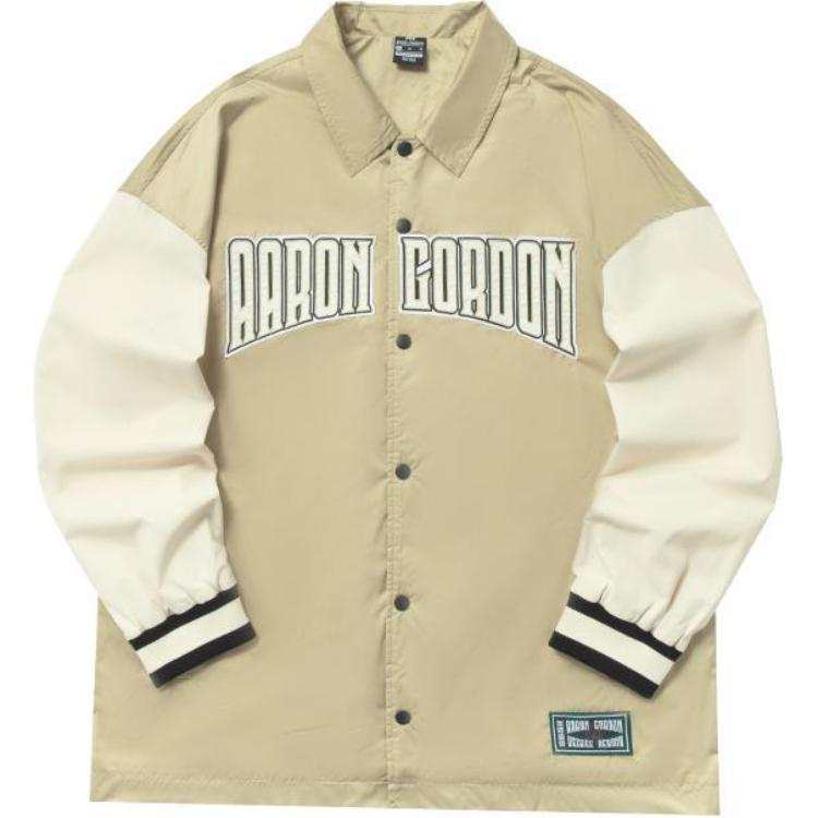 361° Letter Print Thickened And Fleece Lined Color Block Loose Fit Lapel Jackets & Coats Unisex Tumbleweed/Wool White