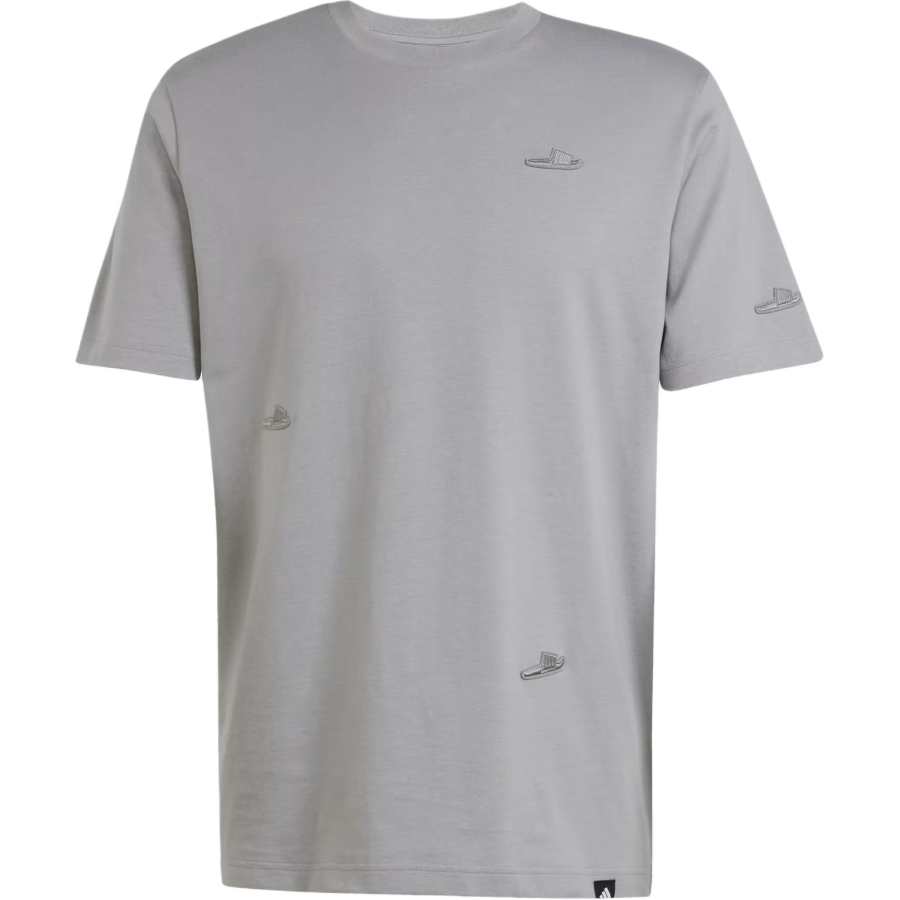 Adidas Adidas Lounge SS25 Slides Graphic T Shirt Men's Charcoal Gray