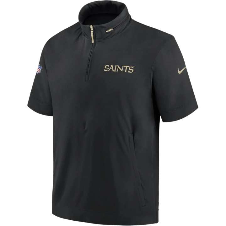 Nike Nike New Orleans Saints Sideline Coach Men's Nike Nfl 1/2 Zip Short Sleeve Hooded Jacket