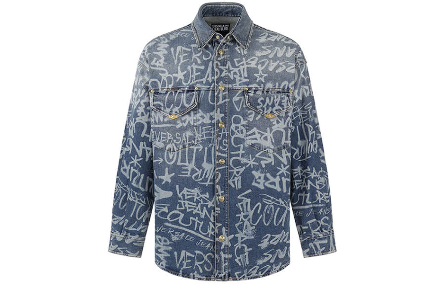 VERSACE JEANS COUTURE FW23 Denim Jacket Men's Denim Blue