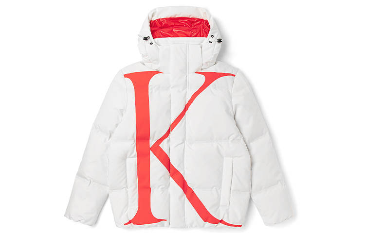 Kappa Color Block Letter Hooded Loose Fit Thickened Down Jacket Unisex Couple's