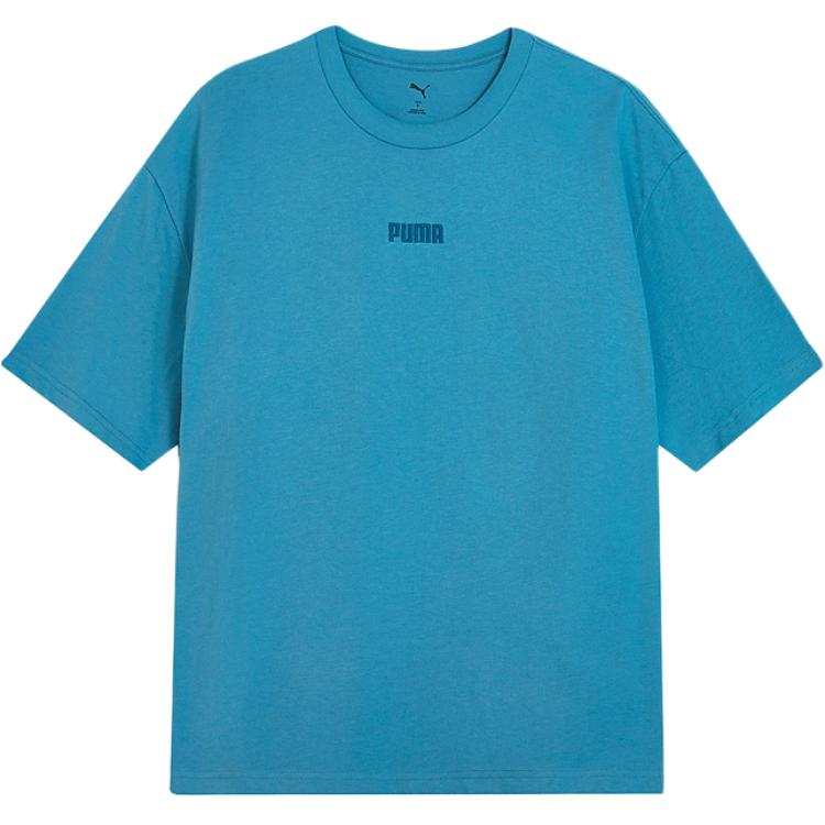 PUMA T Shirts Men's Blue Crew Neck Moderate