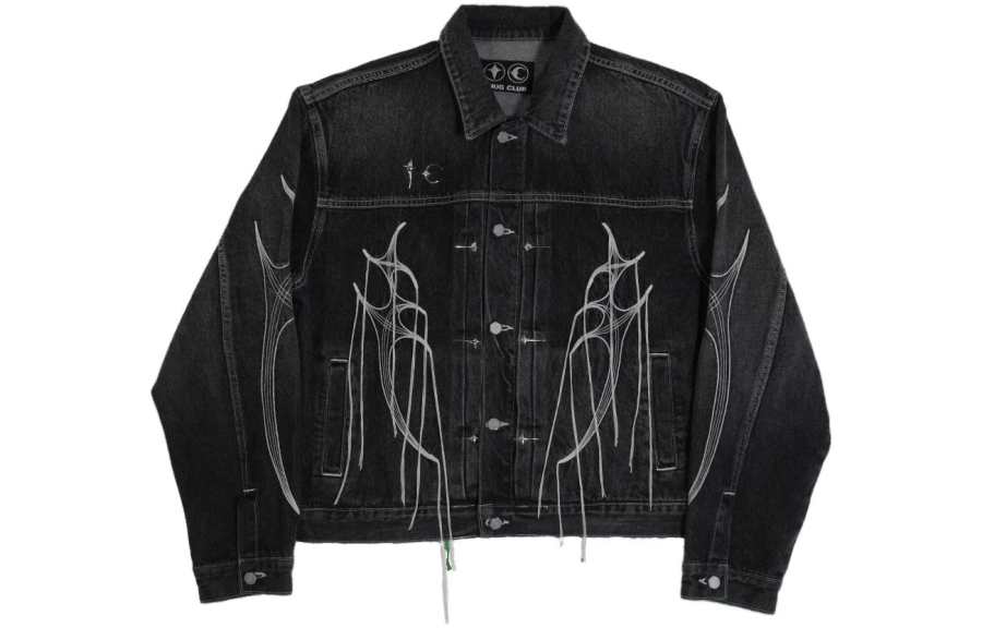 THUG CLUB Denim Jacket Unisex Black