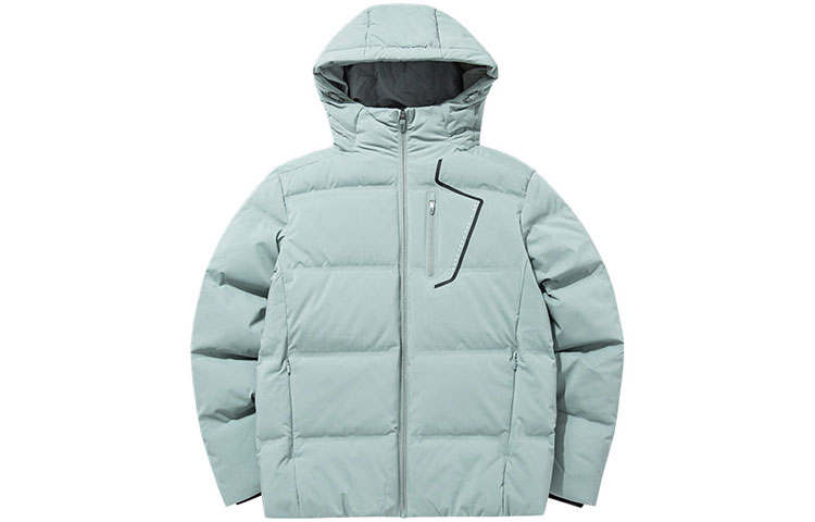 ANTA Down Jackets Men's Bean Gray Green Hooded Moderate