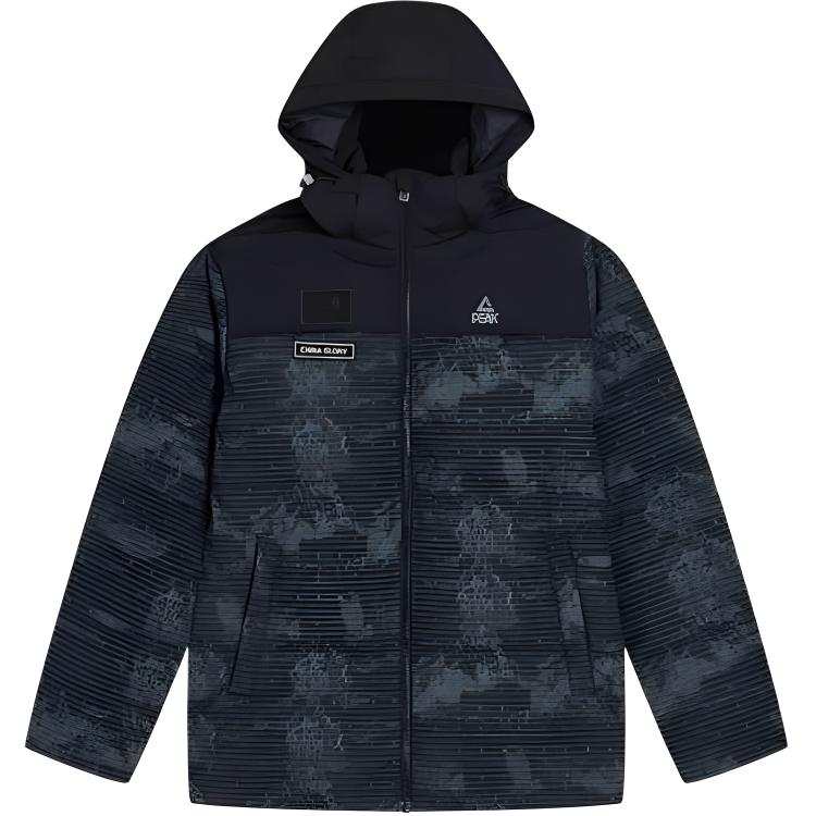 PEAK PEAK Down Jackets Men's Black Hooded Thickened Down Jacket