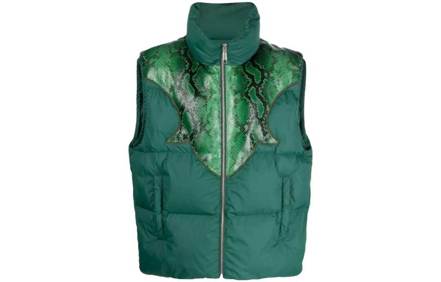 BALLY 【Previous Season】snakeskin-effect panelled padded gilet