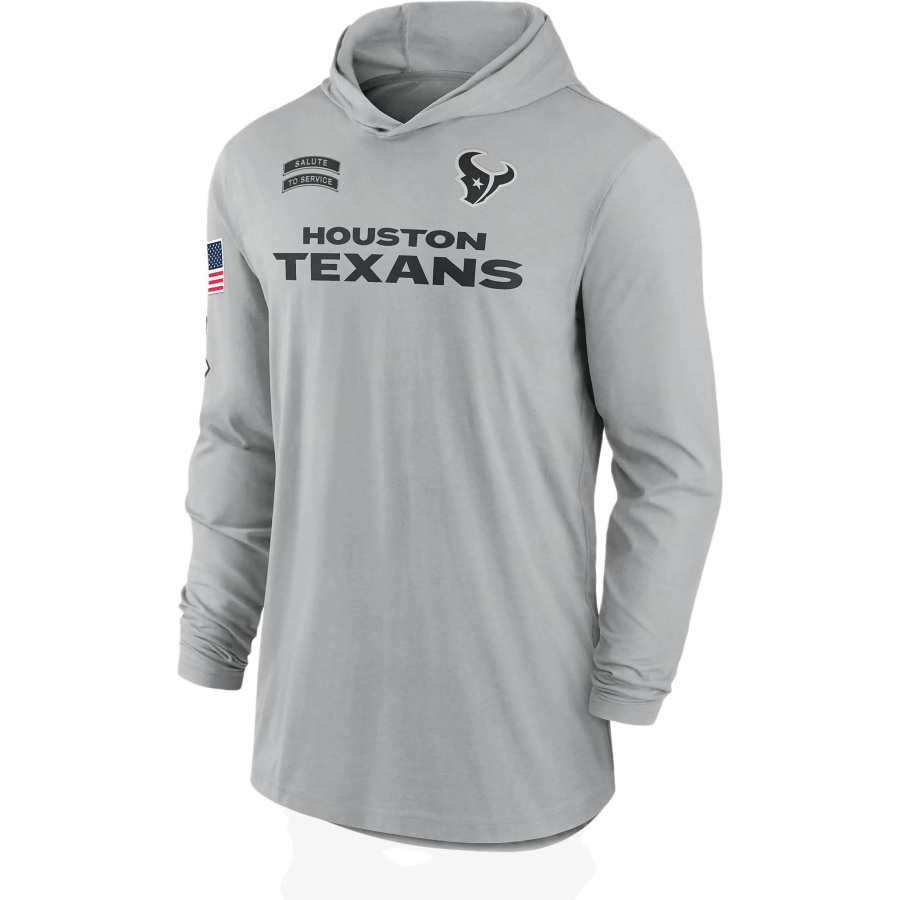 Nike Nike Houston Texans Salute To Service Edge Mascot Lockup Men's Nike Dri FIT Nfl Long Sleeve Hooded Top