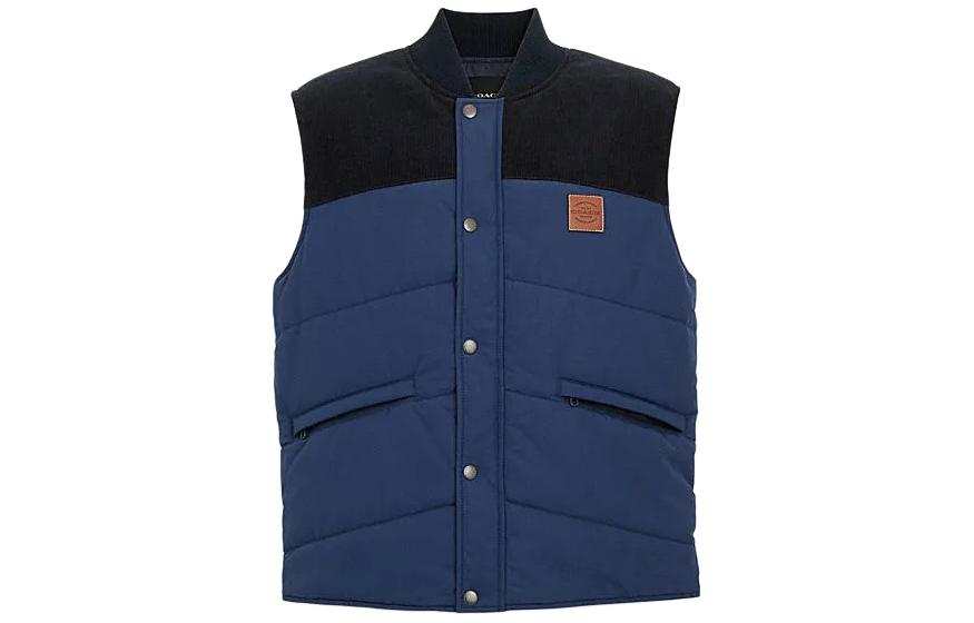 COACH COACH Vests Men's Navy Baseball Collar Moderate Other