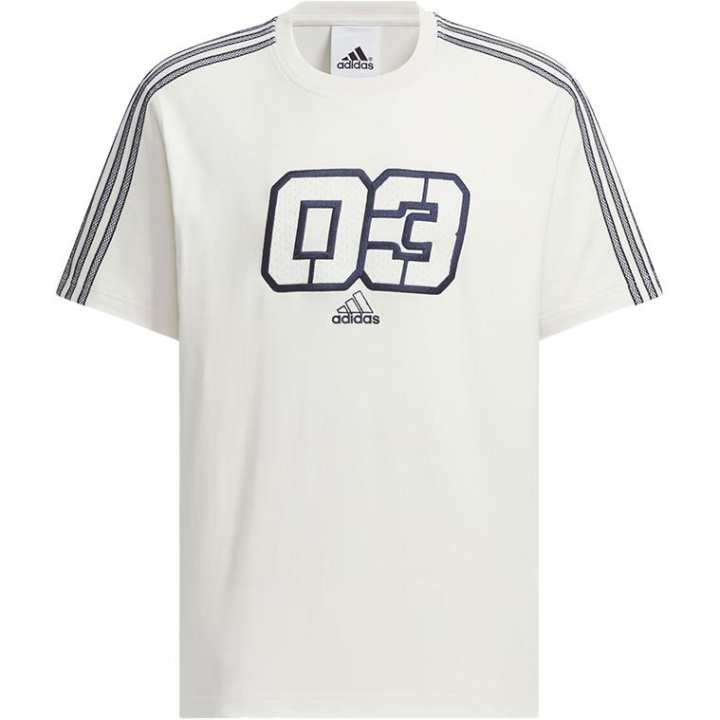 Adidas Adidas T Shirts Men's Ecru Crew Neck Moderate