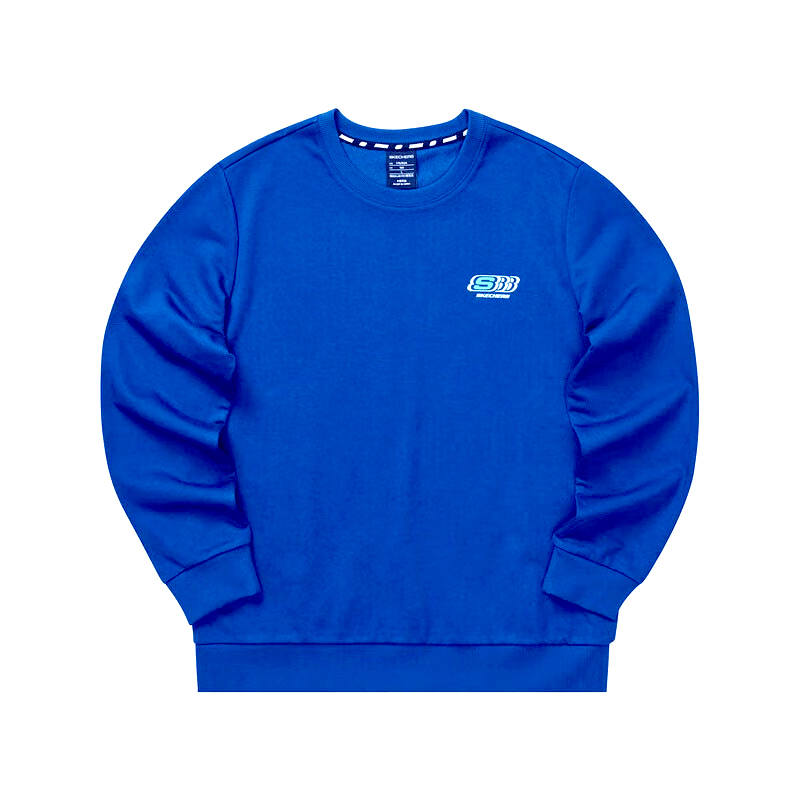 Skechers Colorful Brand Logo Comfortable, Soft, Skin Friendly, Versatile, Fleece Lined Sweatshirt Unisex Princess Blue
