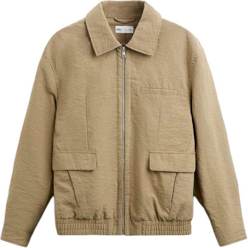 ZARA ZARA Jackets Men's Tan Lapel Moderate Workwear