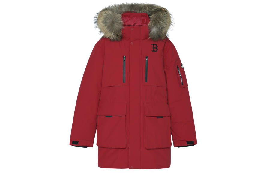 MLB MLB Down Jackets Unisex Red Hooded Non Detachable Moderate