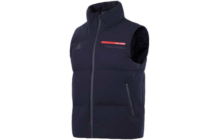 PEAK PEAK Vests Men's Midnight Blue Stand Collar Moderate Other