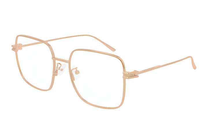 Bottega Veneta Bottega Veneta Metal Square Eyeglass Frames Unisex