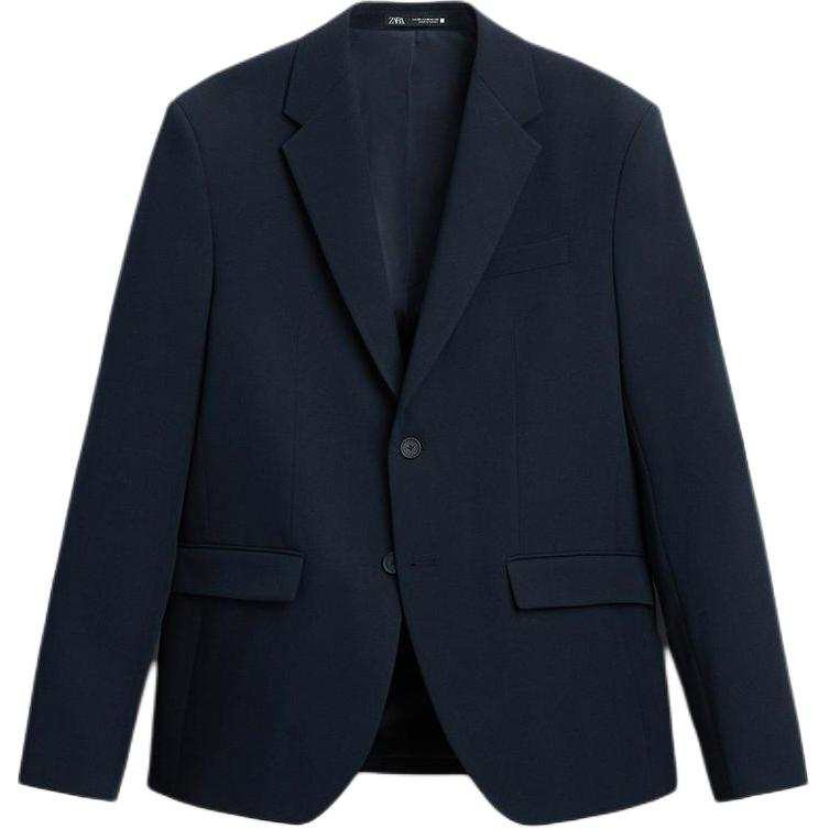 ZARA Business Suits Men's Blue Suit Collar Moderate Business Suit