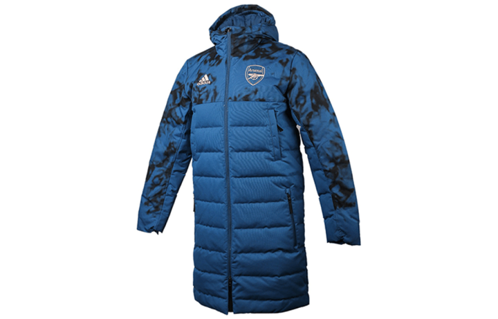 Adidas Adidas Colorblock Hooded Down Jacket Men's Blue