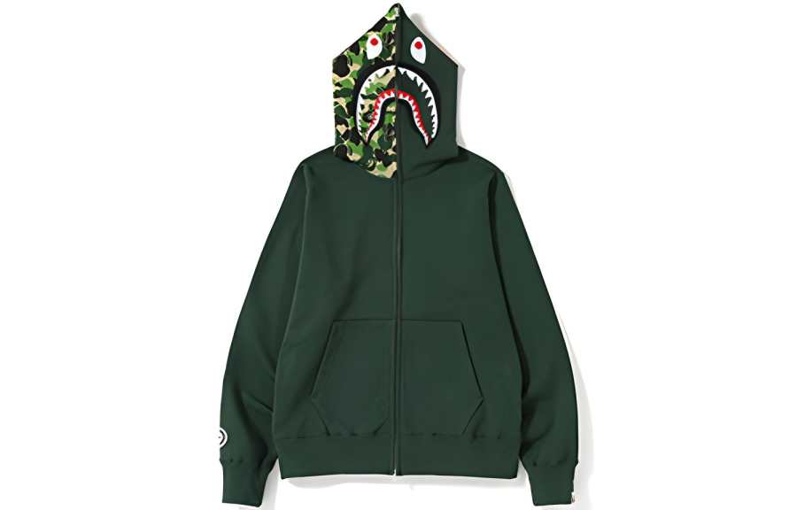 A BATHING APE Bape Milo Camo Milo Shark Full Zip Hoodie