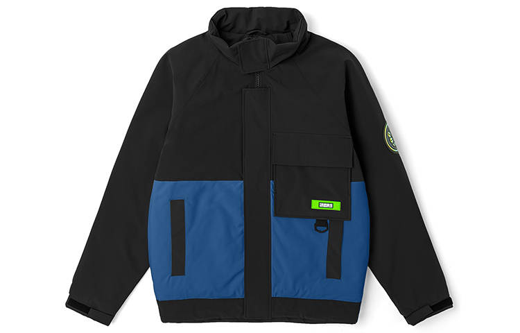 Kappa Letter Colorblock Hooded Puffer Jacket Unisex Couple's