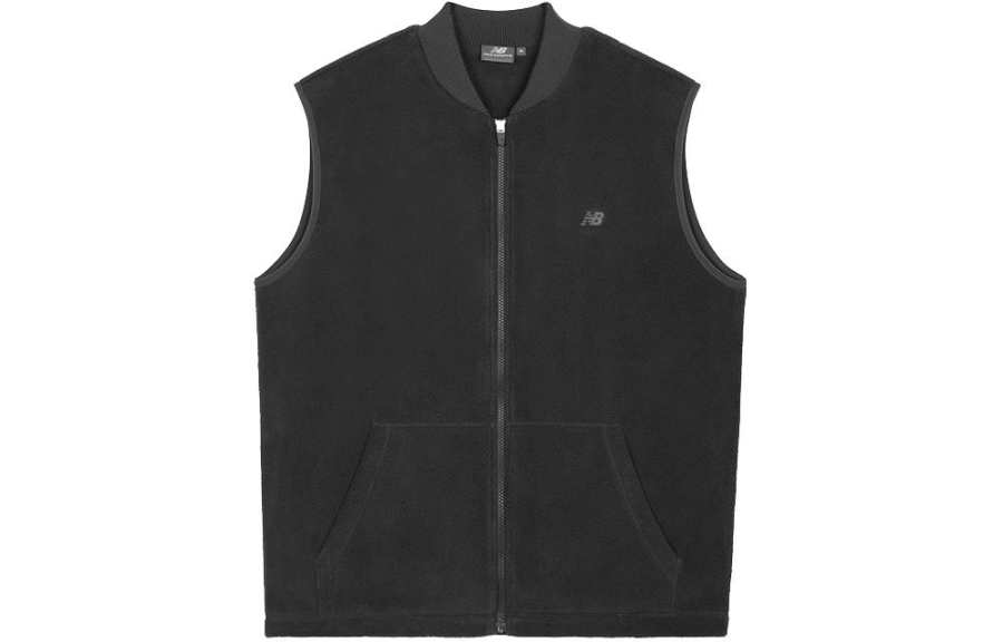 New Balance New Balance Vests Unisex Black Stand Collar Moderate Knitted Fabric