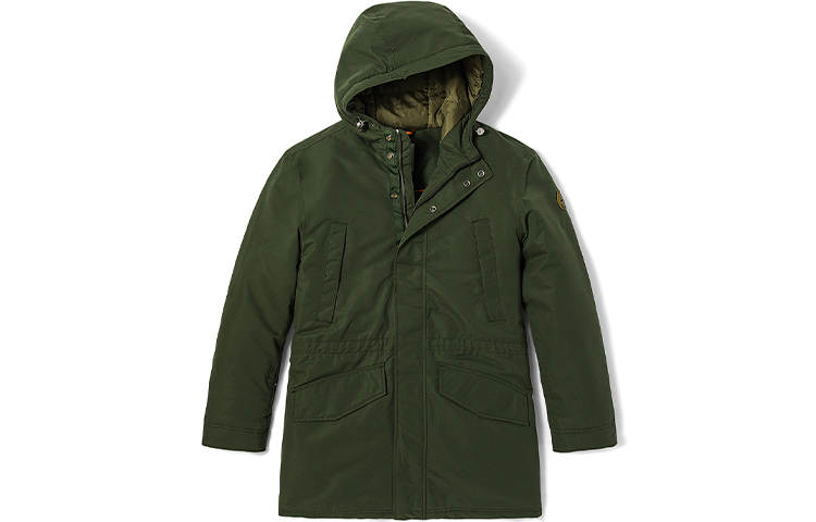 Timberland Puffer Jackets Men's Luggage Bag Green Hooded Thickened