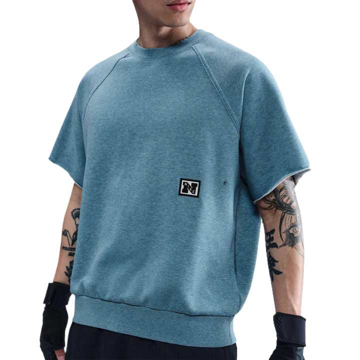 Nike Nike T Shirts Men's Blue Crew Neck Moderate Straight Fit