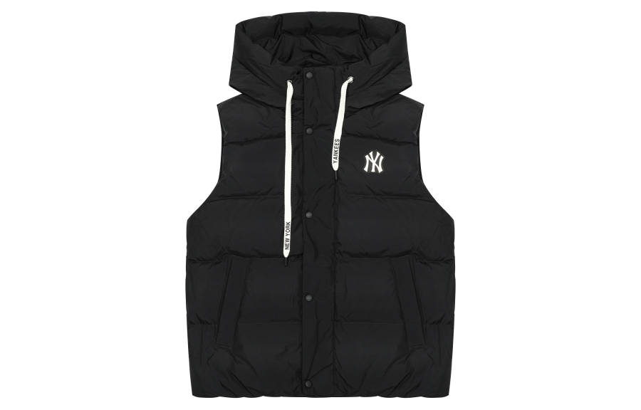MLB New York Yankees Down Vests Unisex Black Stand Collar Moderate