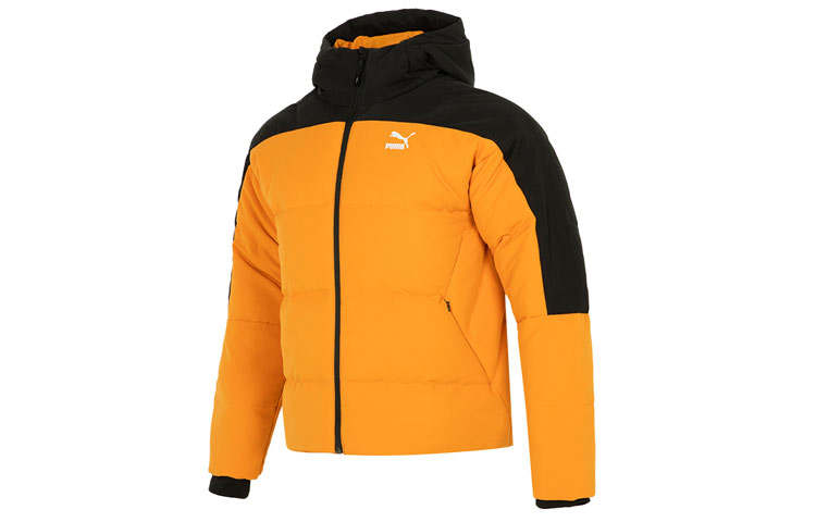 PUMA PUMA Winterized Down Jackets Men's Yellow Hooded Moderate Other