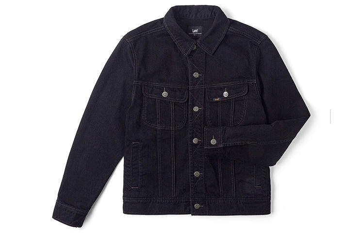 Lee Lee Denim Jackets Men's Black Lapel Moderate Straight Fit