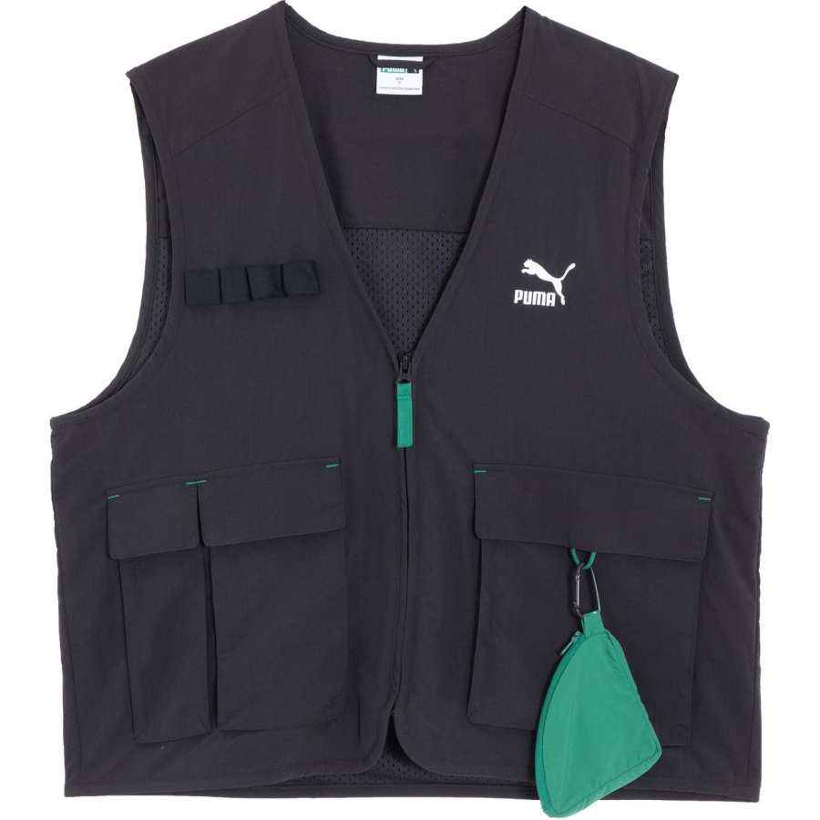 PUMA Vests Men's Black V Neck Moderate Workwear