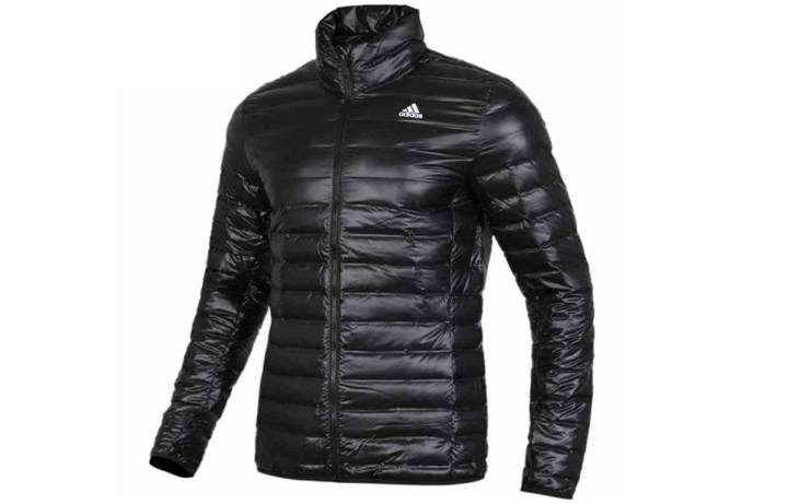 Adidas Adidas Solid Color Stand Collar Down Jacket Japan Version Men's Black