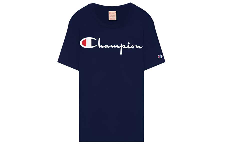 Champion T Shirts Men's Blue Crew Neck Moderate