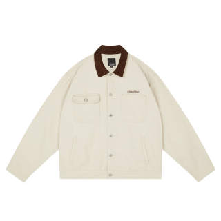 WASSUP Logo Jackets Unisex Lapel Moderate Workwear