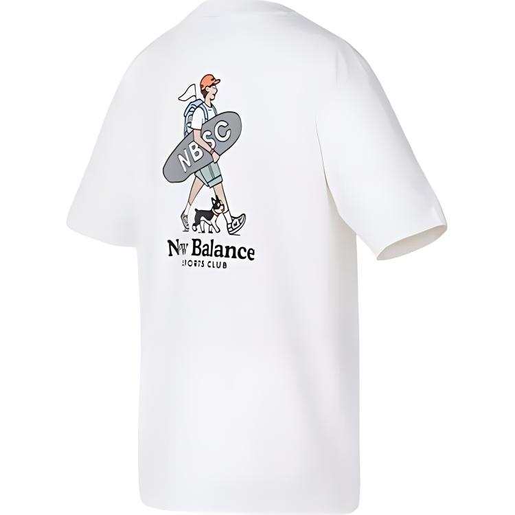 New Balance New Balance Drop Shoulder Sleeve T Shirt Unisex White