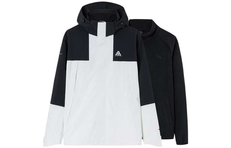 ANTA Anta Waterproof And Windproof Windbreaker Jacket Men's Papyrus White/Basic Black
