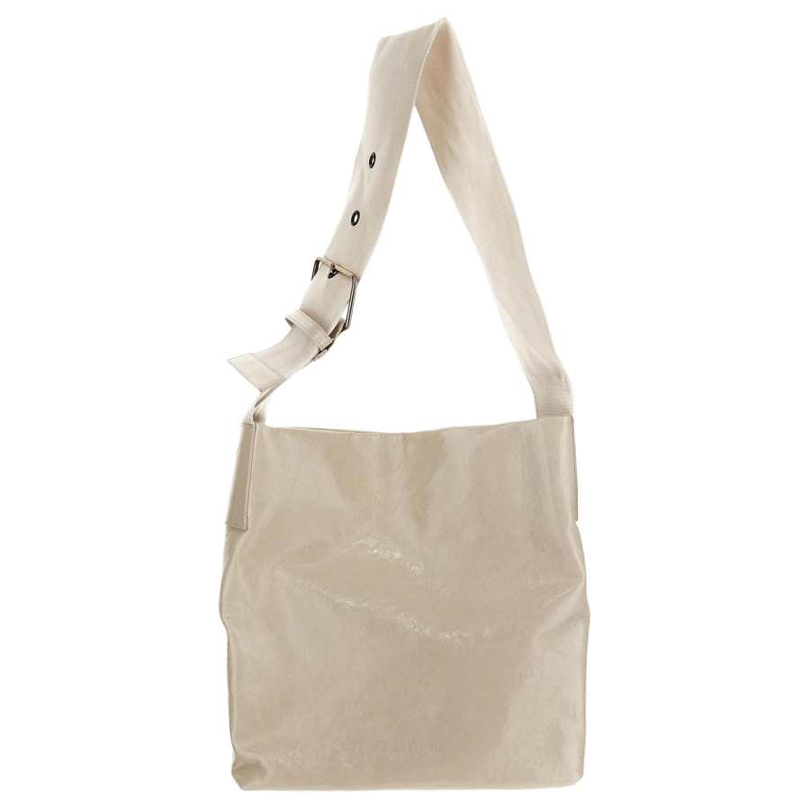 UMA WANG Cow Leather Shoulder Bag Large Women's White