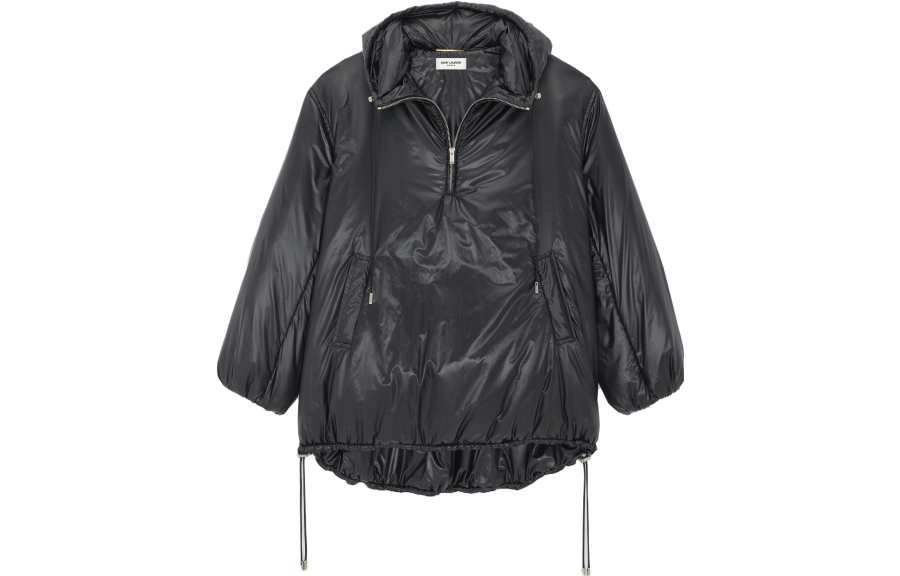 Saint Laurent Cassandre logo-embossed hooded raincoat
