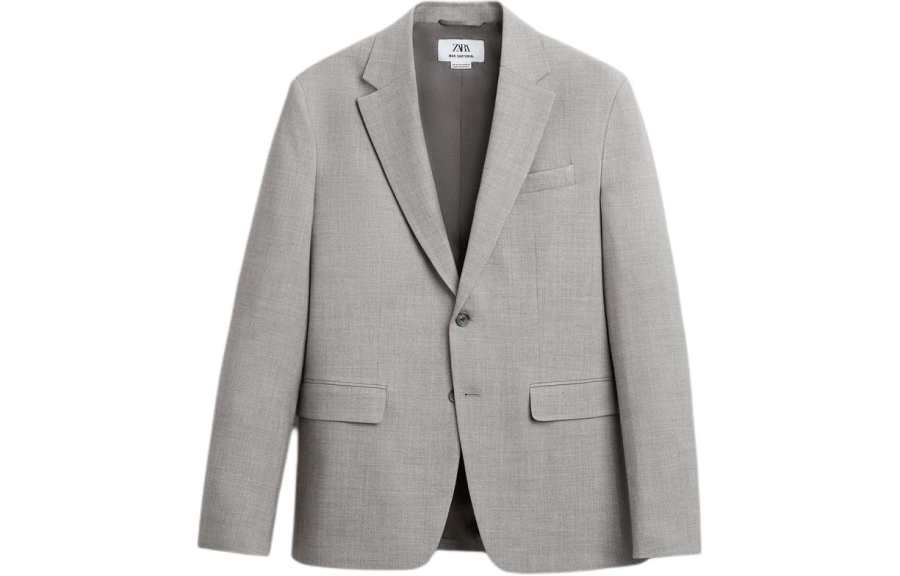 ZARA Business Suits Men's Sand Moderate Business Suit