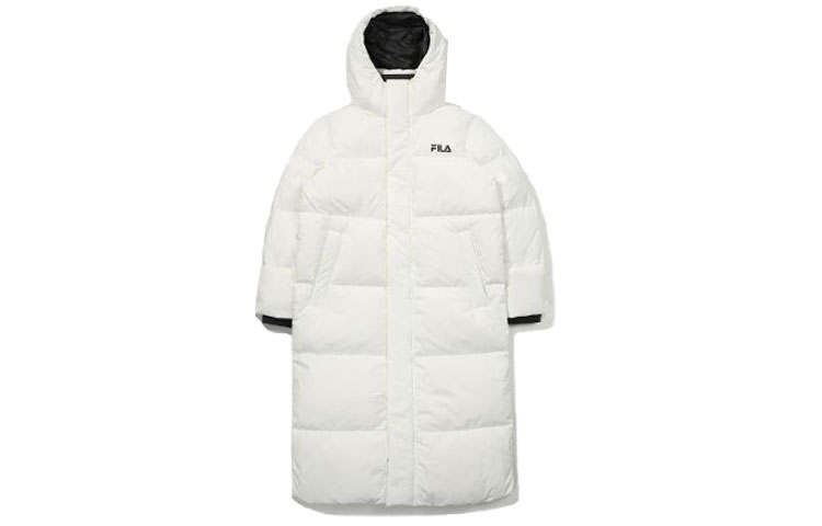 FILA Down Jackets Unisex White Hooded Thickened Other