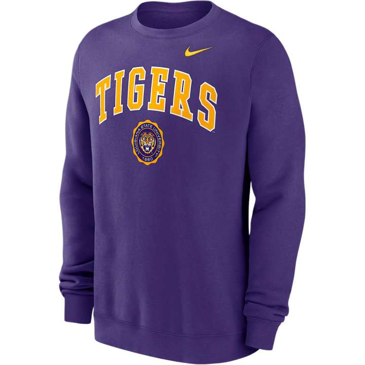 Nike Nike Lsu Tigers Arched Seal Men's Nike College Pullover Crew