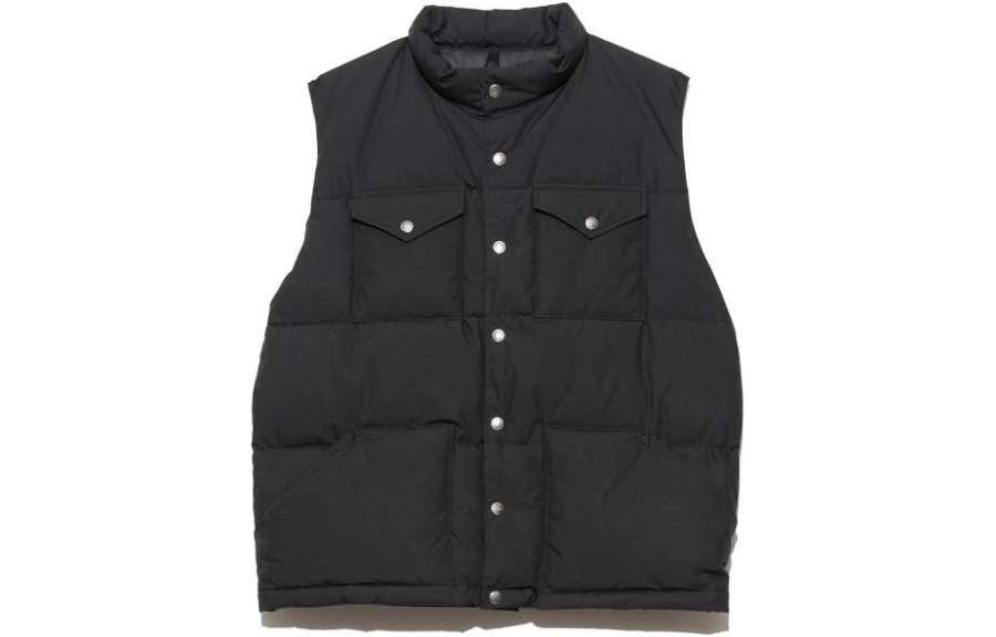 THE NORTH FACE PURPLE LABEL Vests Men's Black Stand Collar Moderate Other