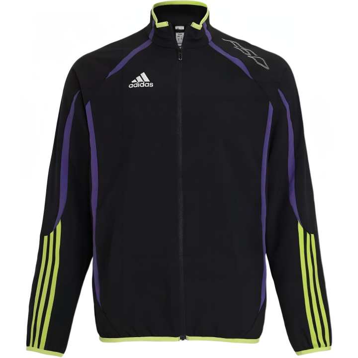 Adidas Adidas Retro Sports Stripes Multicolor Stand Collar Jackets Men's Black