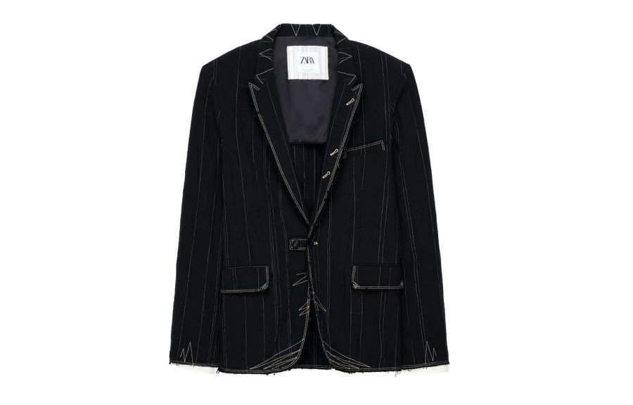 ZARA Business Suits Men's Black Suit Collar Moderate Business Suit