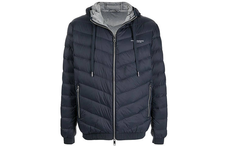 ARMANI EXCHANGE ARMANI EXCHANGE Zipped Hooded Drawstring Down Jacket